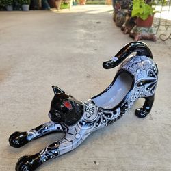 TALAVERA Stretching Cat 🐈 Clay Pots, Planters. Plants. Pottery $35 Cada Una