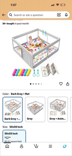 Jaobeem 50x50 Inch Baby Playpen