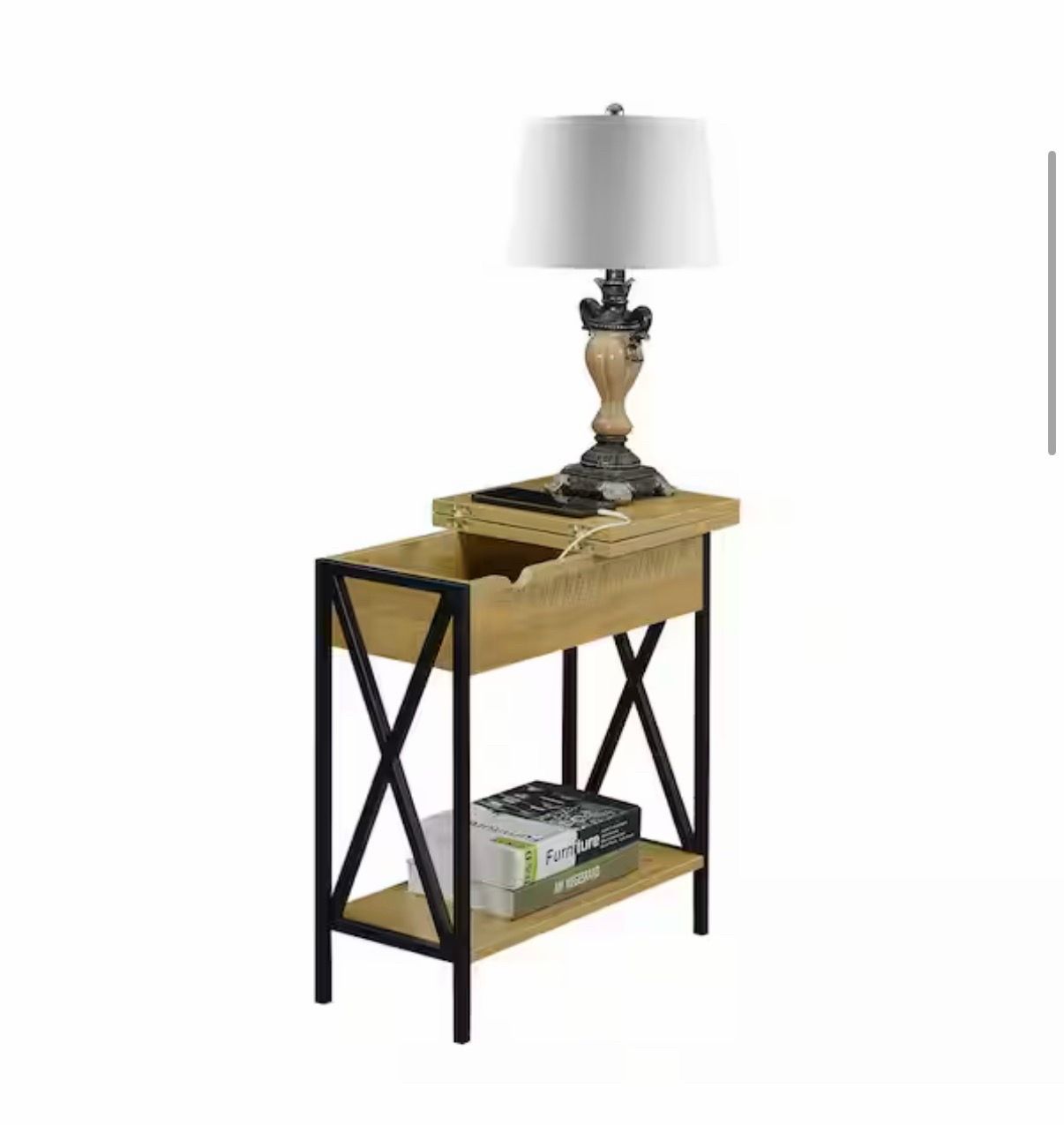 End Table with Flip Top and Charging Station