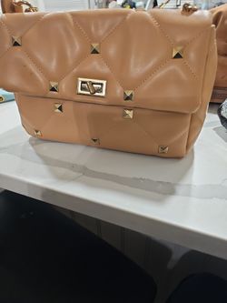 Tan quilted bag