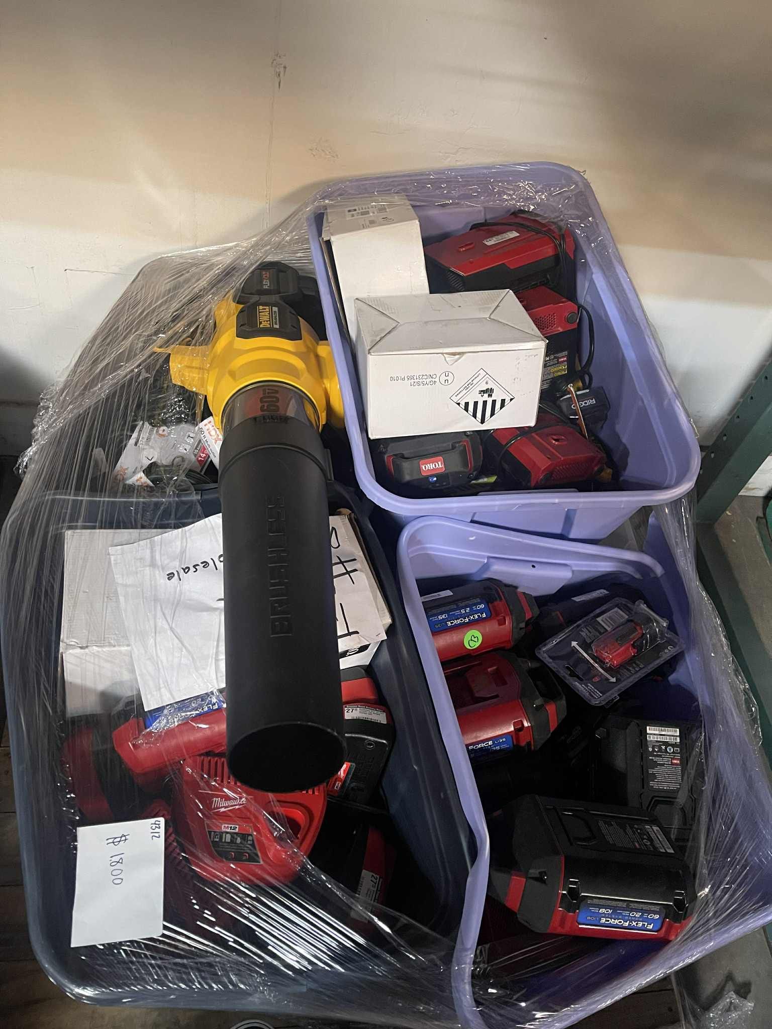 Four Bins Pallet Full Of Mixed Tools and Accessories