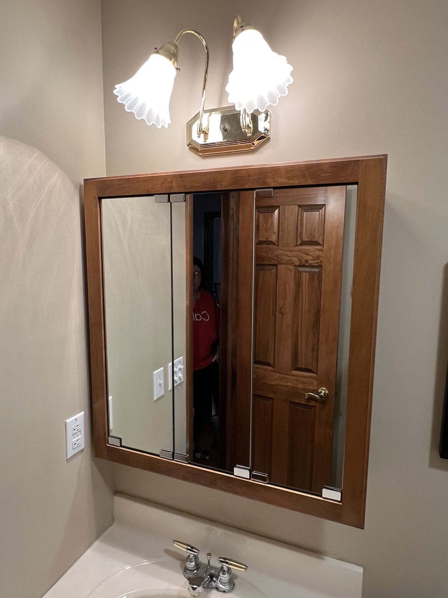 TWO Medicine Cabinets And Light Fixture