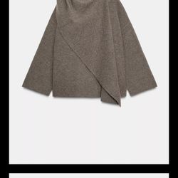 Brand New Zara Shawl Collar Knit Cape For Women Size S-M