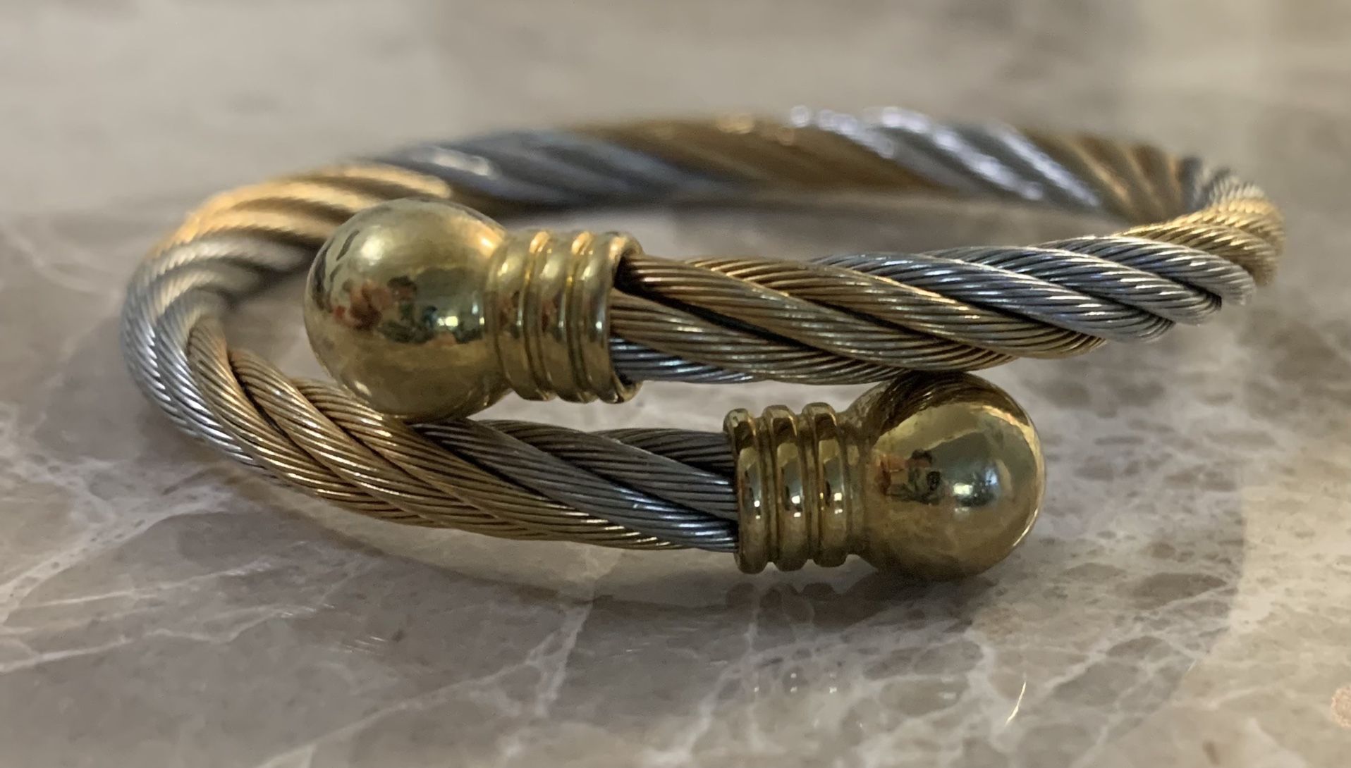 Gold And Silver Colored Twisted Bracelet 