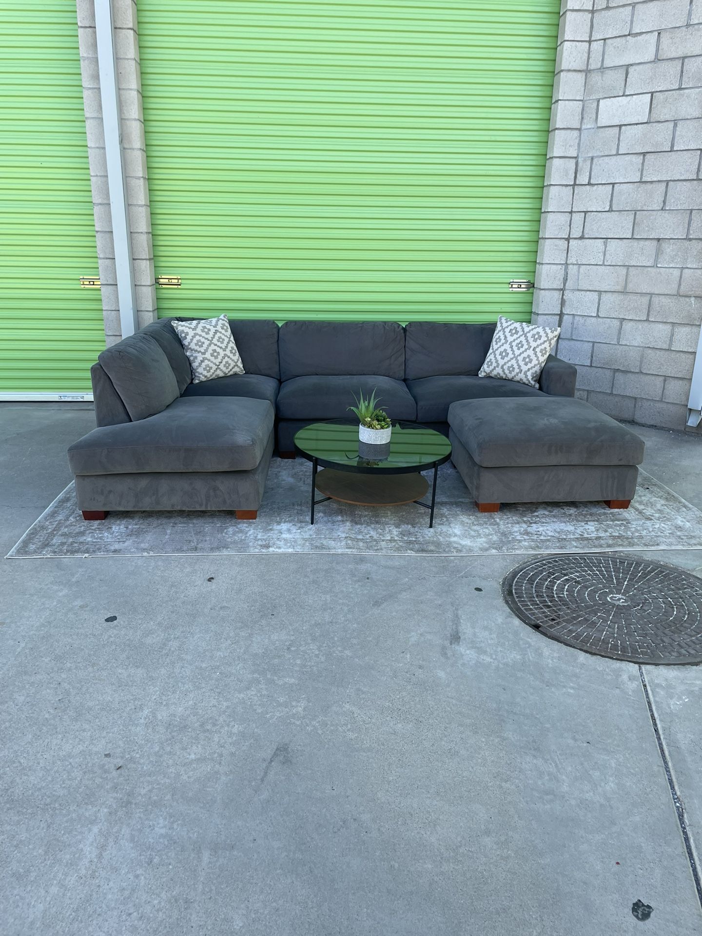Gray Costco Sectional Couch w/ Ottoman