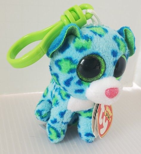 Ty Beanie Boos Key Clip LEONA the Leopard Cat 3" Plush Stuffed Animal Toy