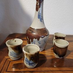 Vintage Stoneware Signed 6pc Set