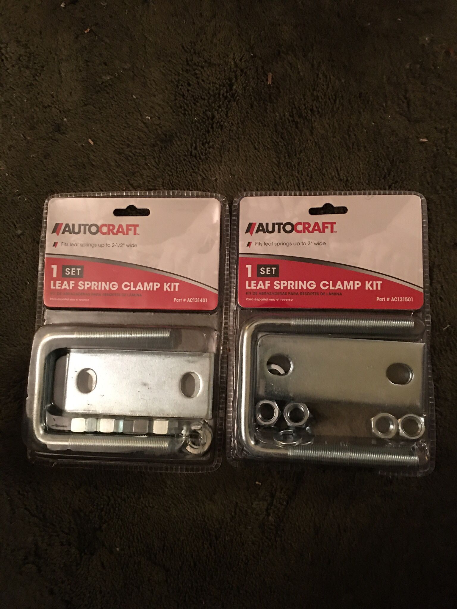 BRAND NEW NEVER USED AUTOCRAFT LEAF SPRING CLAMP KIT 2-1/2” INCH WIDE AND 3” INCH WIDE $20.00