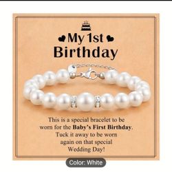 My First Birthday Bracelet And Message Card 