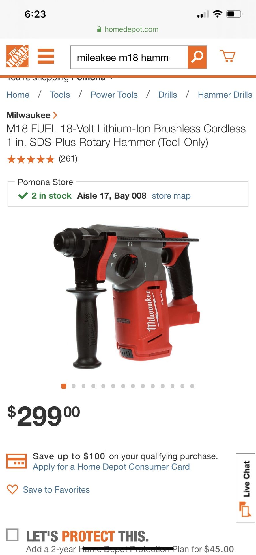 Milwaukee m18 hammer drill