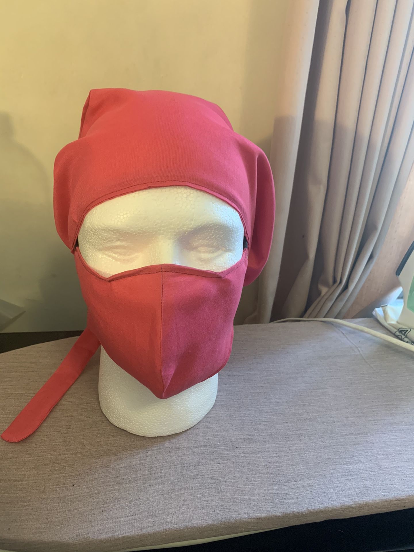 Handmade face mask with matching head cover /Surgical Cap Pattern