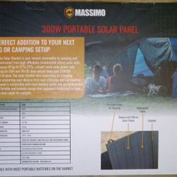 300w Portable Solar Panel Kit For Camping Rv Fishing 