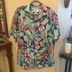 TOMMY BAHAMA Men Multicolor Mojito Bay Tropical Button Short Sleeve Top Size XL
