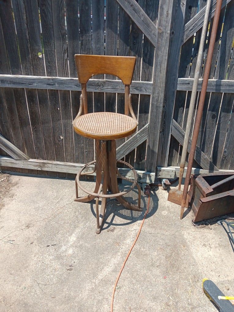 Early 20th century antique drafting stool dual.