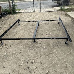 Rolling Metal Bed Frame Adjustable From Twin Full Queen King 