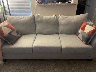 light gray 3-seat fabric couch