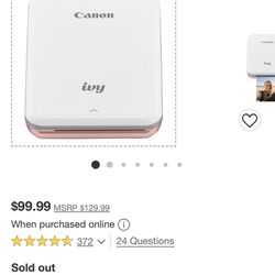 Canon Ivy Mini Mobile Photo Printer - Rose Gold for sale online