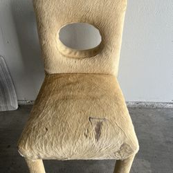 Fully upholstered natural real camel hair chair