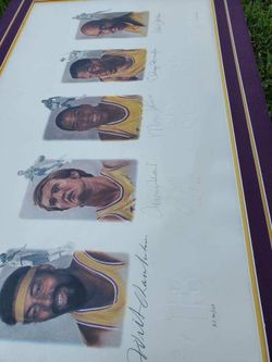 Lakers Legends Lithograph UDA Chamberlain Jabbar Magic West not Kobe Bryant Upper Deck Panini jersey Lebron James MJ Jordan Basketball