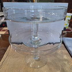 Princess House Heritage Crystal 2 Tier Pedestal Desert/Appetizer Stand