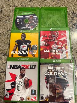 Xbox One Game Lot Madden NFL 18, 19,20, NBA 2K18, COD Black Ops Cold War Cases