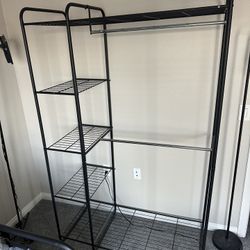 Black Metal Tiered Clothing Rack Storage