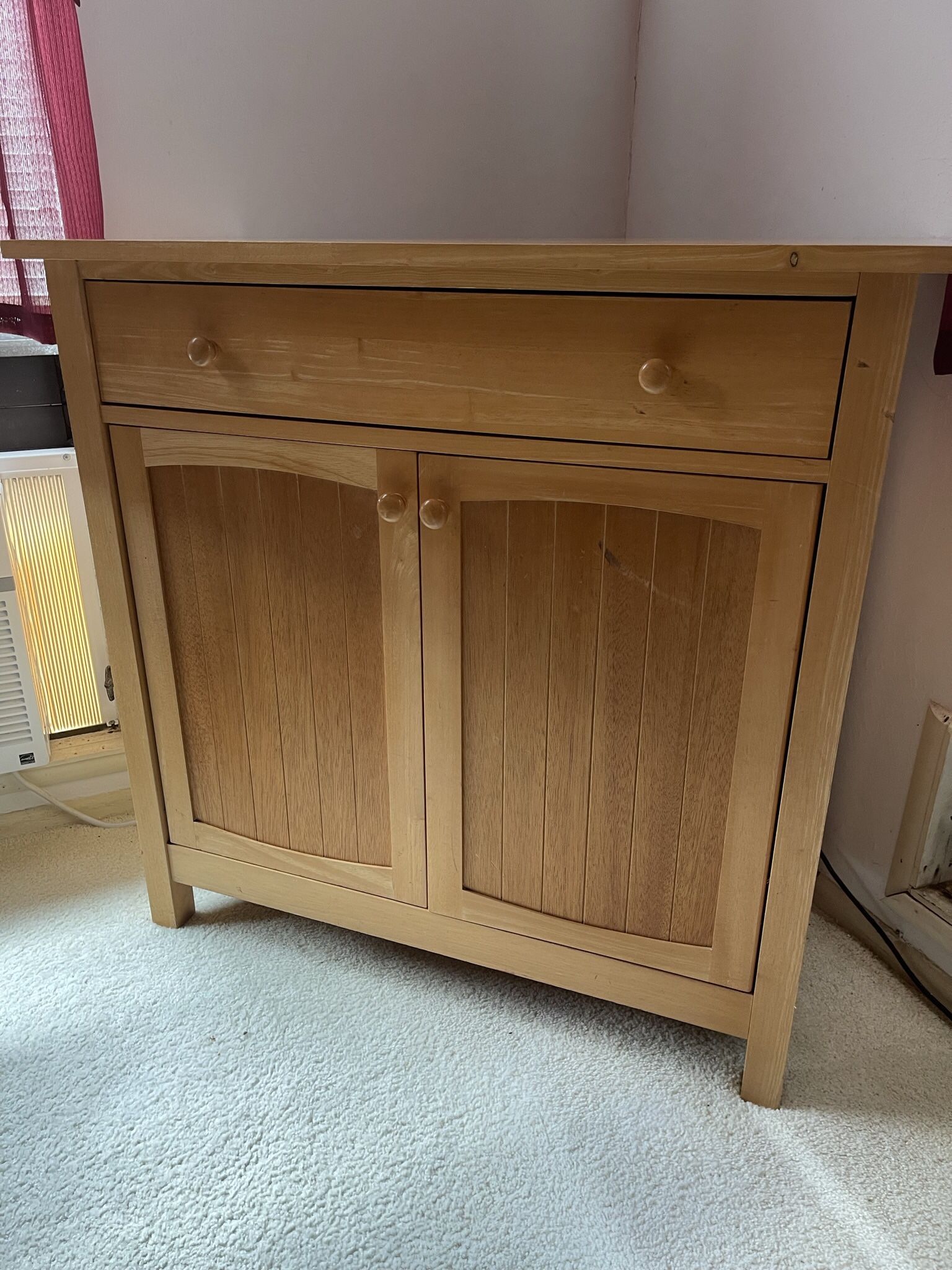 Solid Wood 1 Drawer/2 Door Cabinet