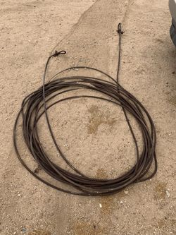 Steel tow wire at least 50 ft but never measured