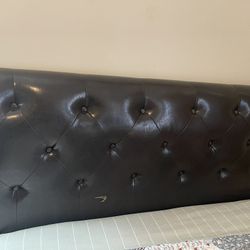 Faux leather Dark Brown queen frame bed