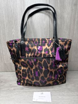 Coach Taxi Zip Top Ocelot Leopard Tote F25282 (A1D031498)