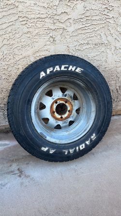 Trailer Tire and White Steel Wheel