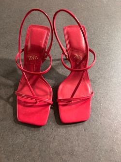 Zara pink Strappy Heeled Sandals