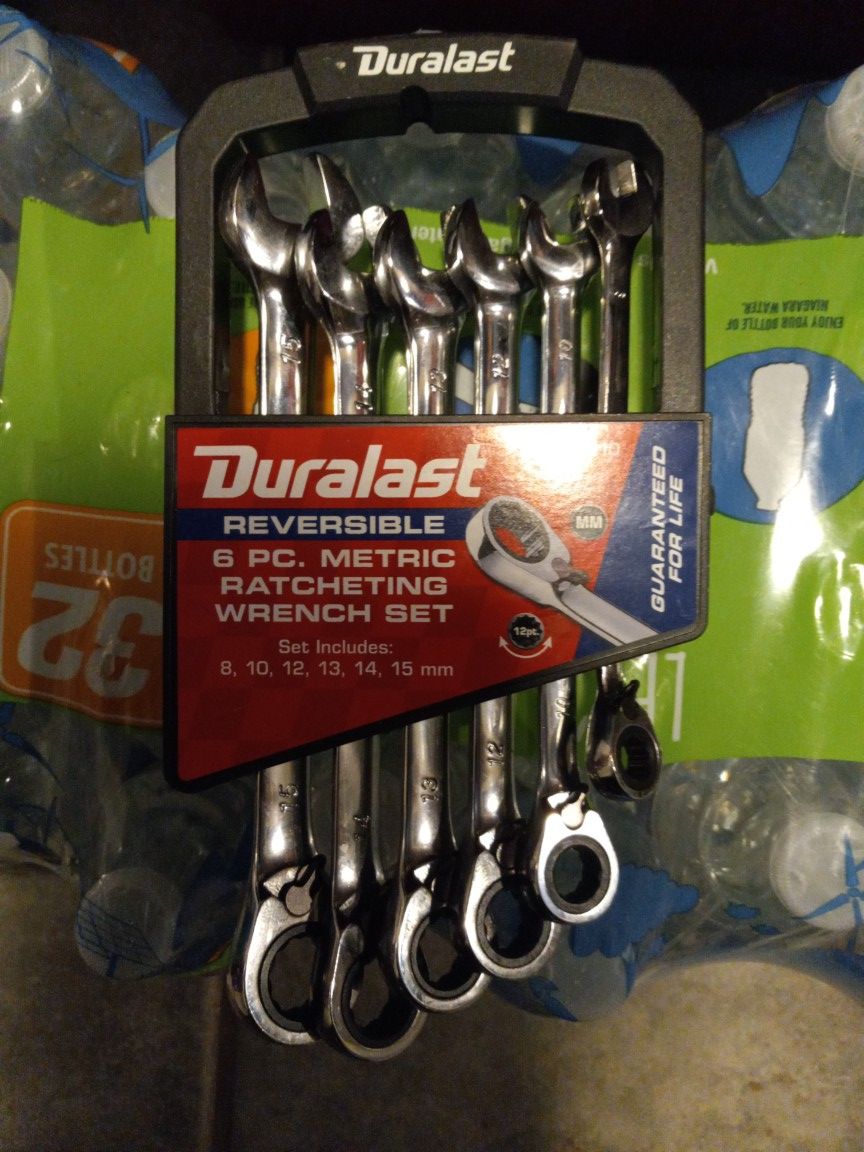 Duralast Reversible 6 PC. Metric Ratcheting Wrench Set (8-15mm) 12pt.