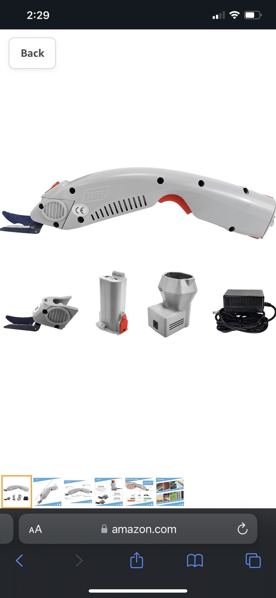 WBT-1 Electric Scissors for Cutting Fabric Cordless