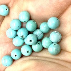 Lot Of 60 6mm Turquoise Beads 
