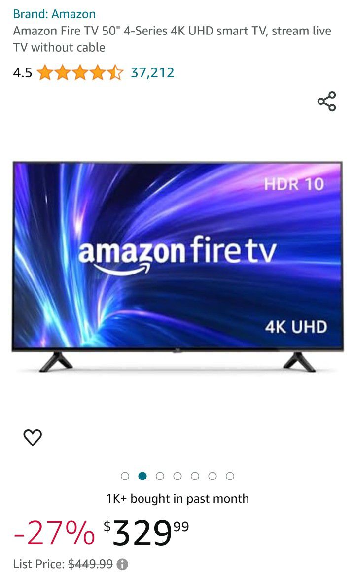 Brand New Amazon Fire TV 4-Series 50" LED 4K UHD Smart TV