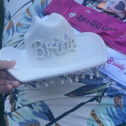 Bachelorette Set - Bride Hat, Veil, Sash, Glasses, Garter Party Kit 