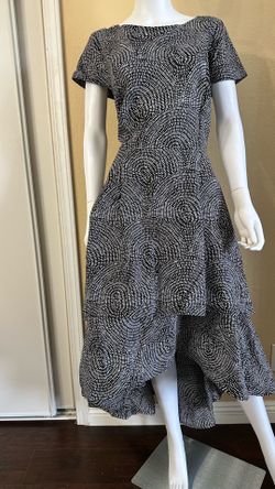 NF Plus Size Black & White High-Low Dress – Brand New 100% Cotton Made in India