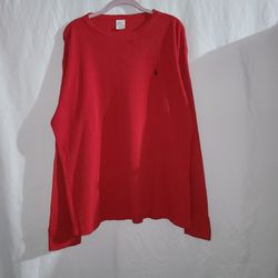 Polo Ralph Lauren Underwear Red Long Sleeve 100% Cotton Size