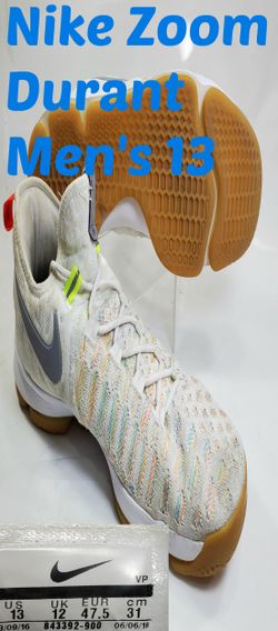 Nike Zoom KD 9 Shoes Men's 13 M Durant 843392-900 Summer Pack Multi Color Silver Jordan