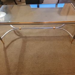 Metal and glass coffee table 