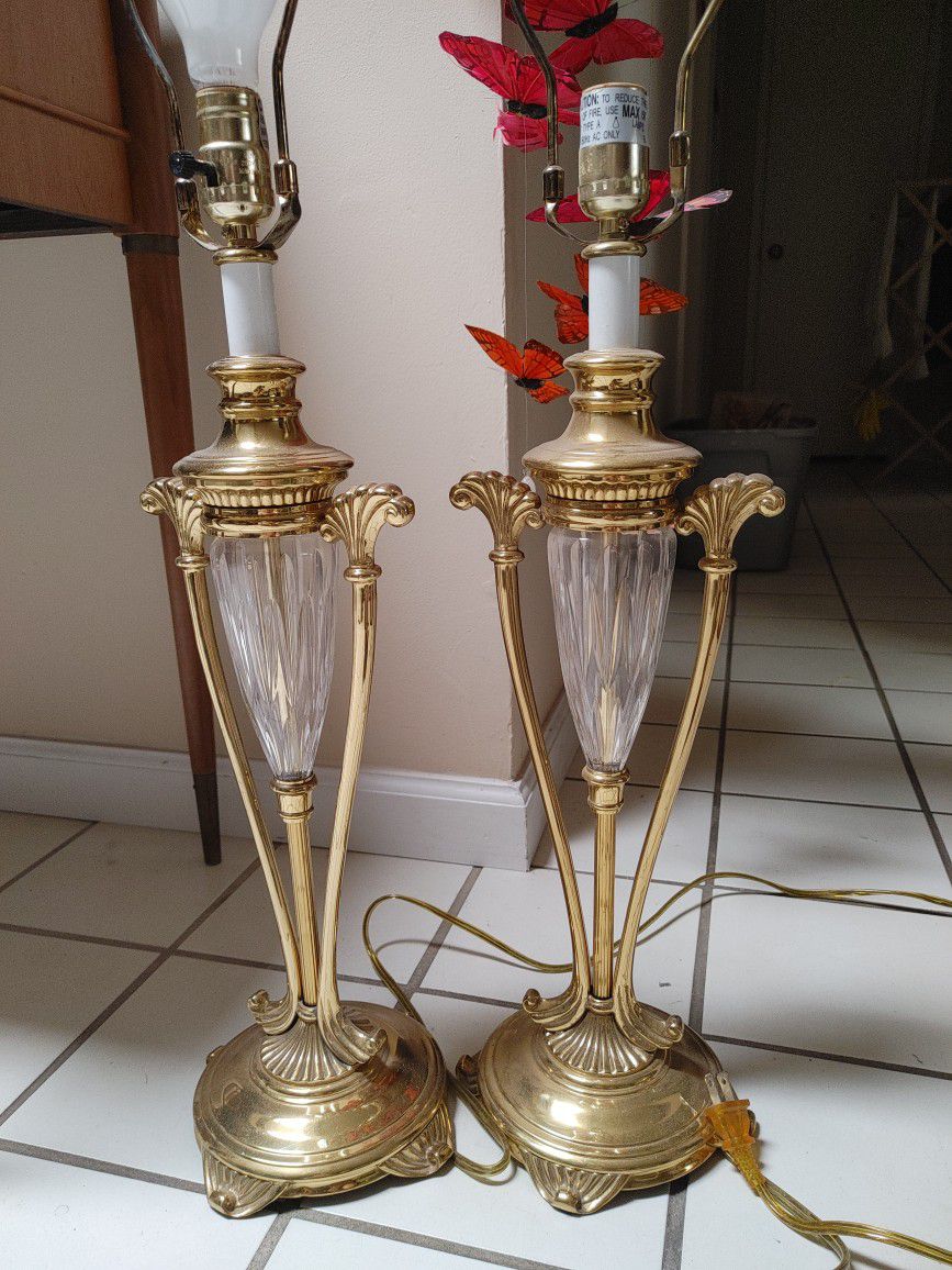 Brass & Glass Vintage Lamps