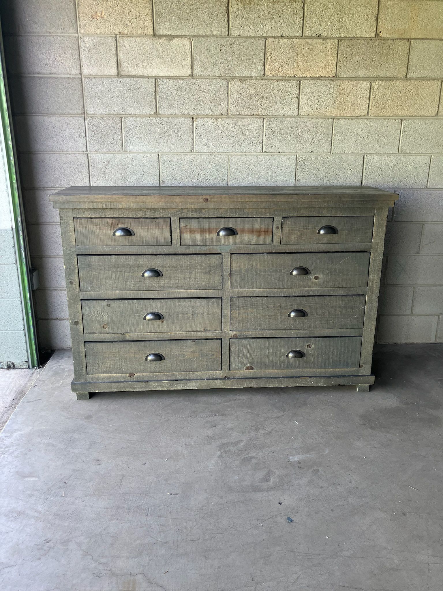 Gray/Wood Color Living Spaces 9 Drawer Dresser
