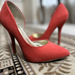 Faux Suede Slip-On Stiletto Pumps