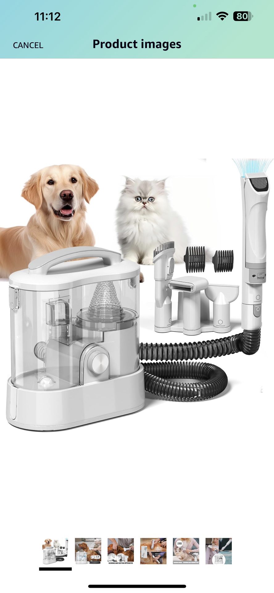Dog Grooming Vacuum & Pet Grooming Vacuum, pet Grooming Vacuum for Dogs & Dog Grooming Kit, 3.3L Dust Cup Dog Brush Vacuum with 6 Pet Grooming Tools f