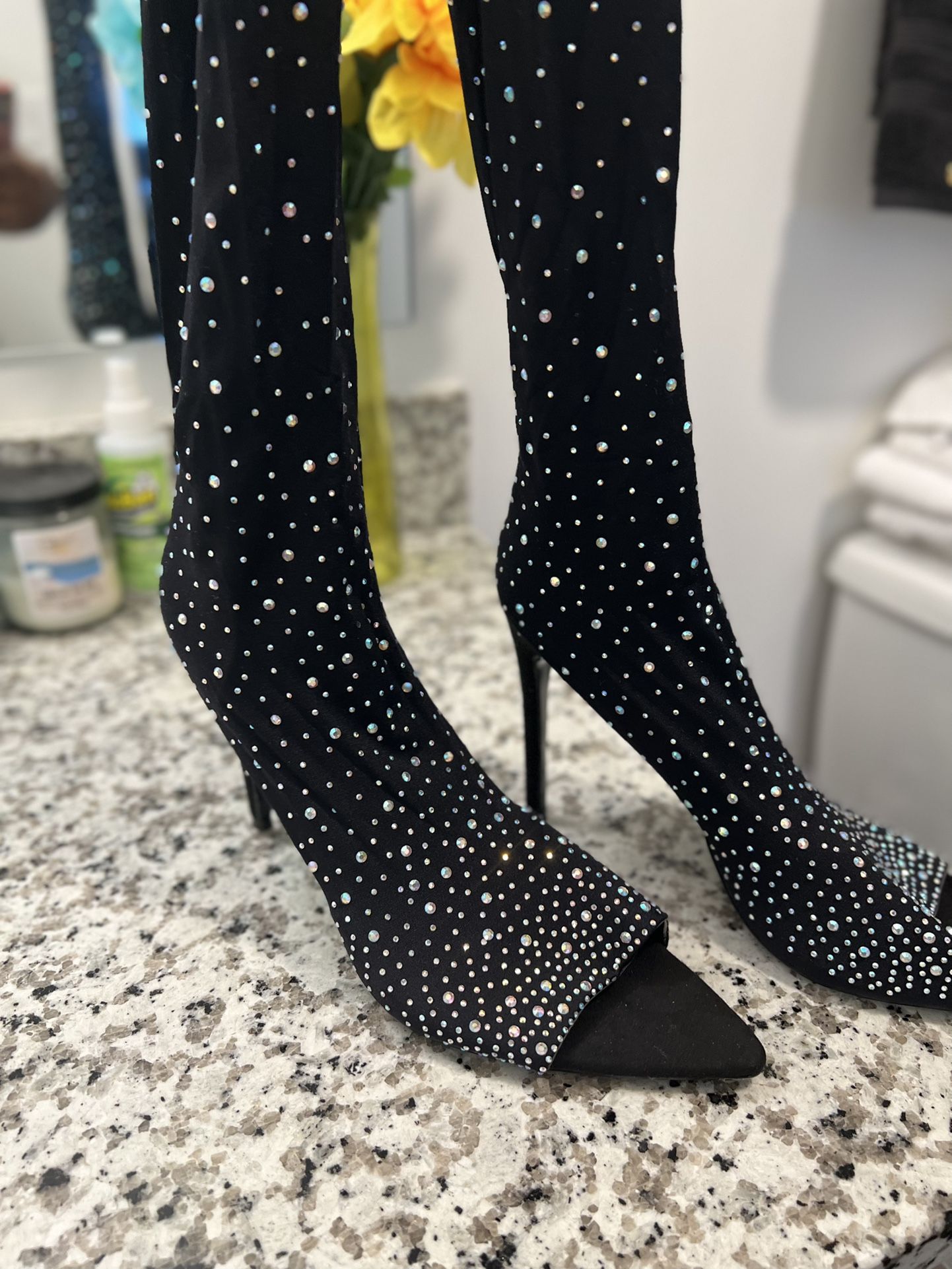 Thigh High Jewels Sock Boots