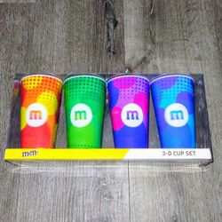 NEW M&M 3-D Holographic Cup Set 