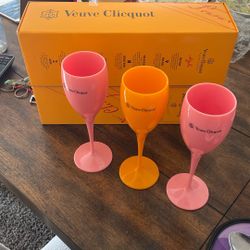 Veuve Clicquot Glasses, Box And Pillow Covers