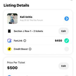 Kali Uchi Ticket For sale Inglewood