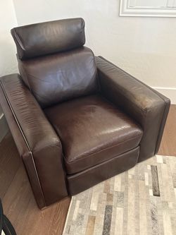 Leather electric reclining armchair